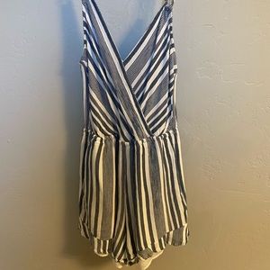 AE navy/white striped romper